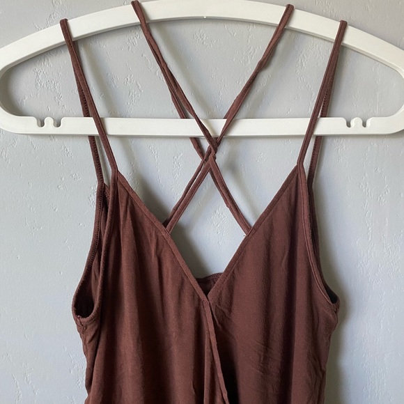 American Eagle Burgundy Soft & Sexy Cross Front Wrap Top - Picture 2 of 5
